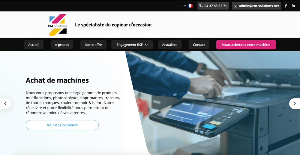 Refonte d'un site vitrine pour CM Solutions