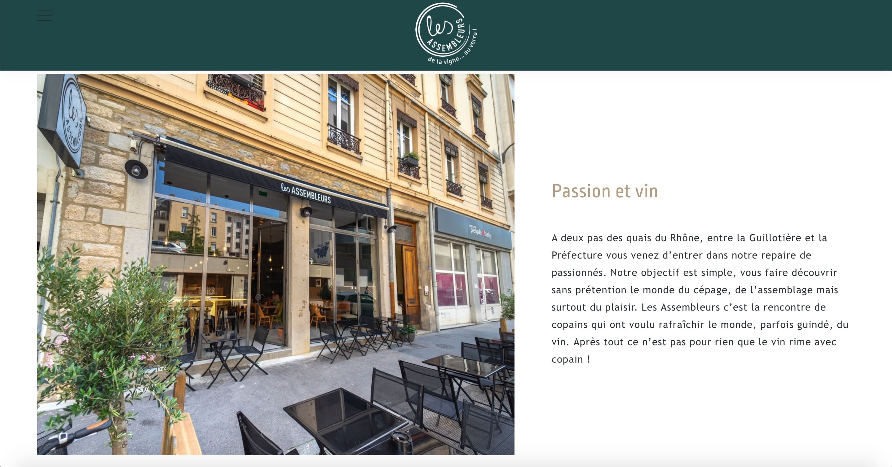 Création d'un site vitrine pour le restaurant "Les Assembleurs"