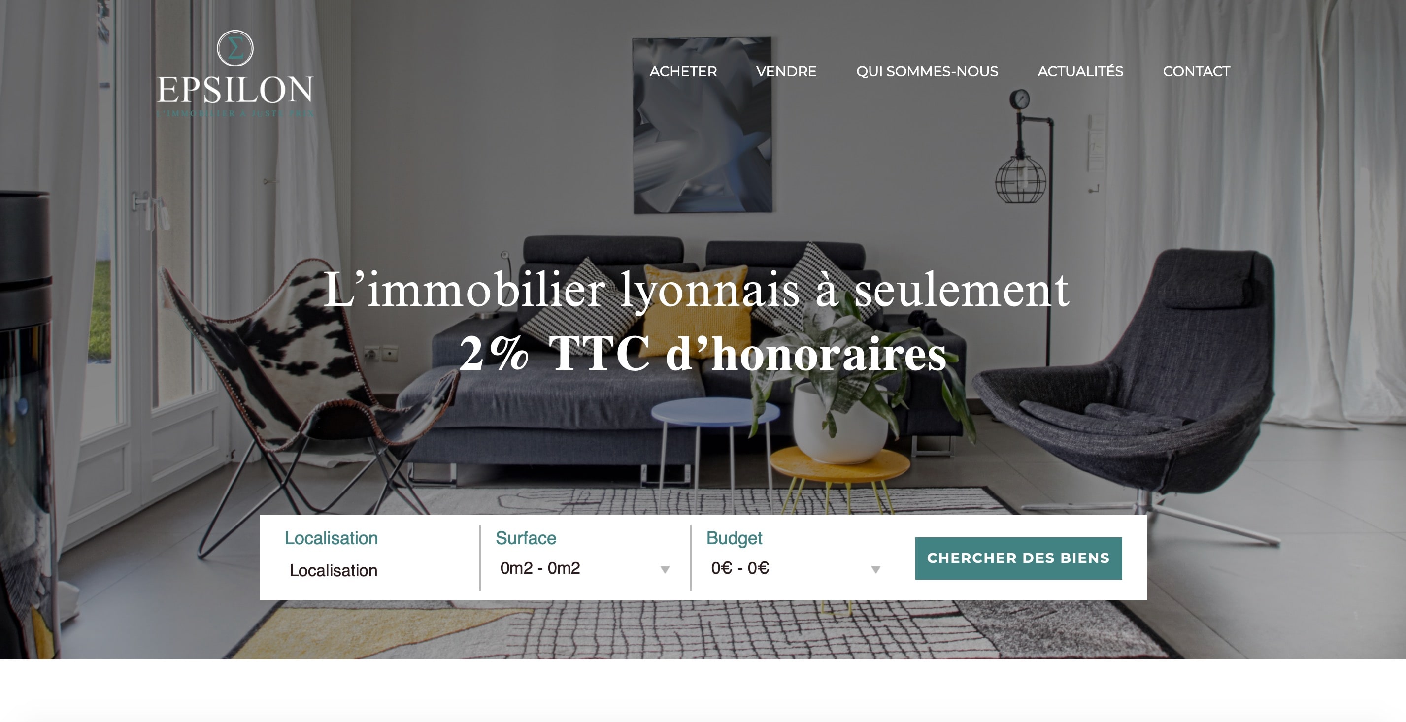 Création d'un site vitrine pour "Epsilon Immobilier"