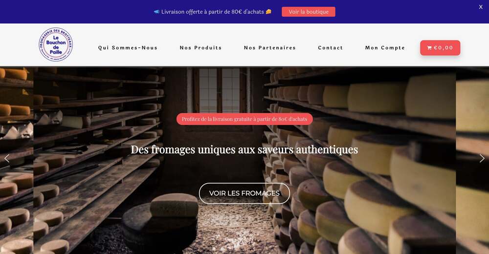 Refonte du site e-commerce de la fromagerie Le Bouchon de Paille